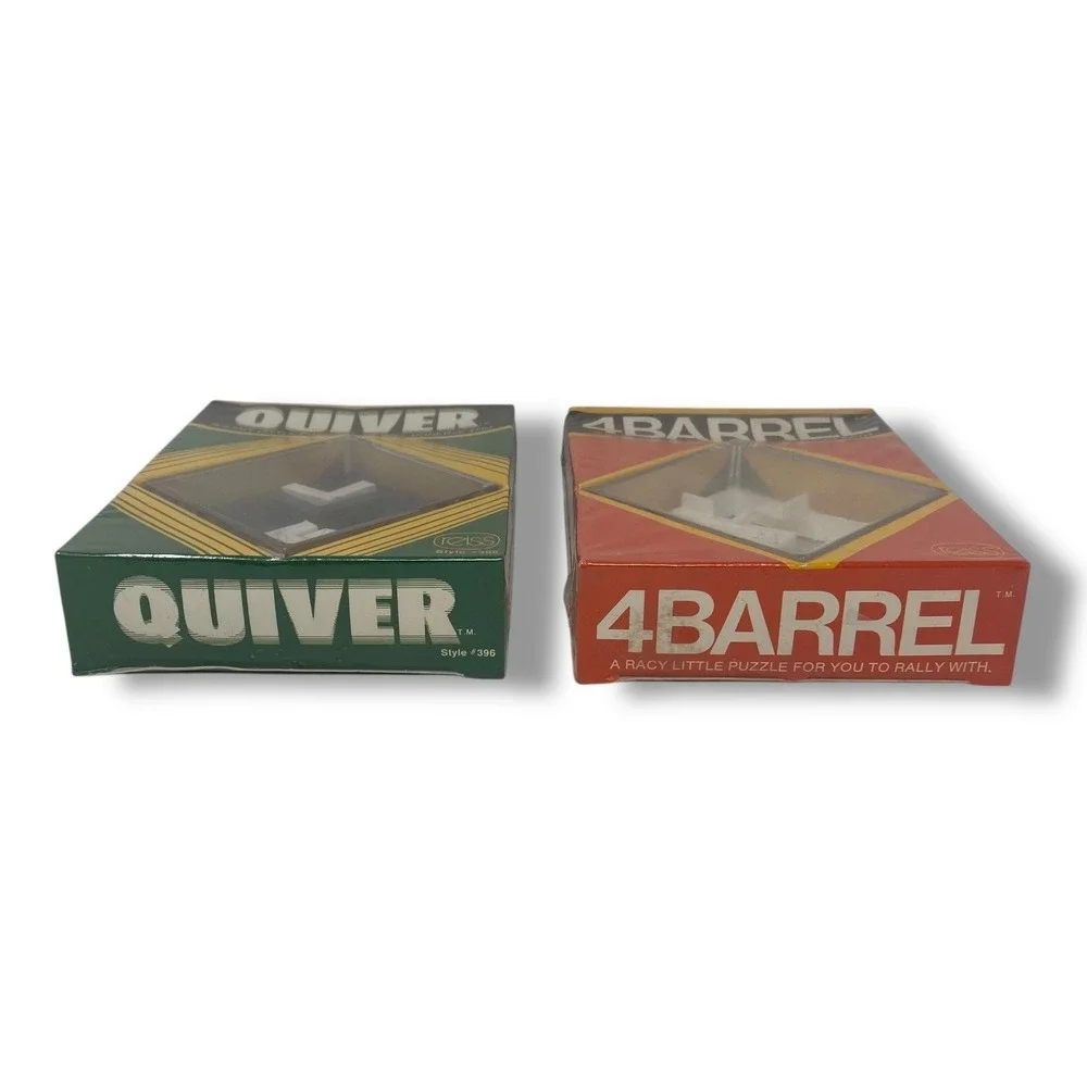 Vintage Quiver (1976) and 4Barrel (1977) Puzzle‎ Games Sealed NOS Paragon Reiss